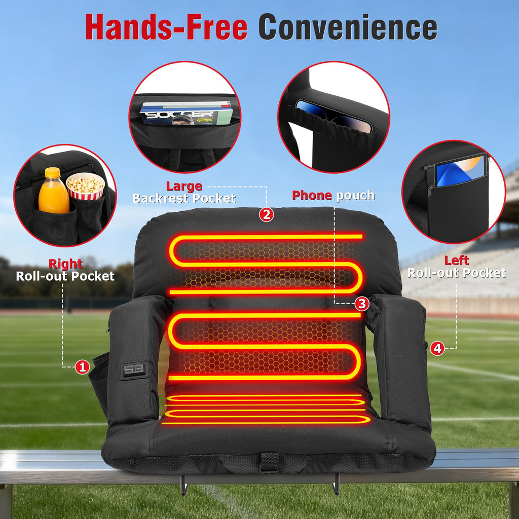 Heated Stadium Seats with Back Support 2 Pack K137