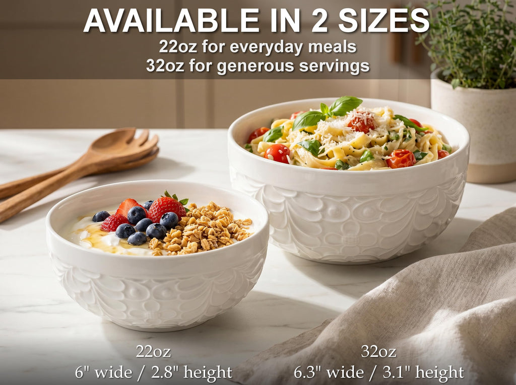 22 Oz Ceramic Bowls Set of 4 V614