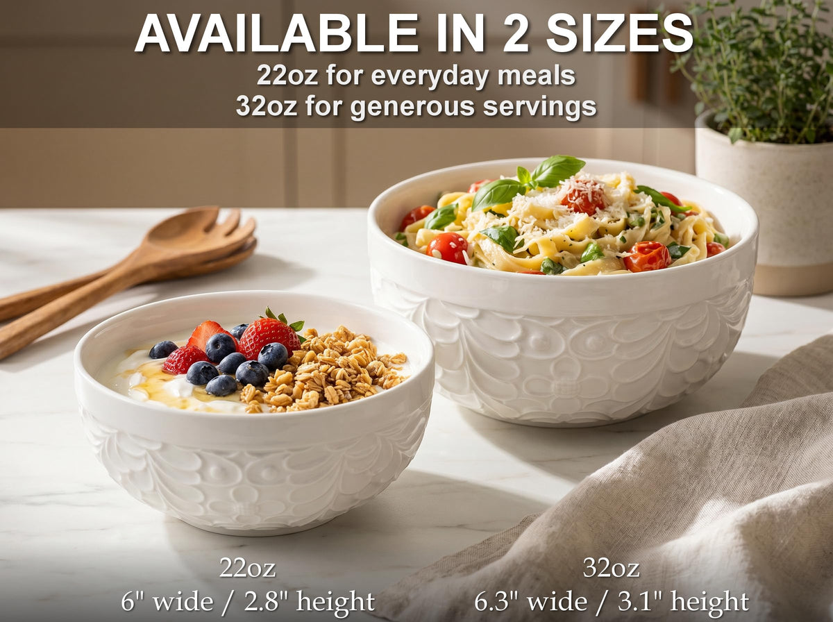 22 Oz Ceramic Bowls Set of 4 V614