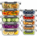 10 Sets 36 oz & 12 oz Glass Food Storage Containers with Lids, Gray C709150
