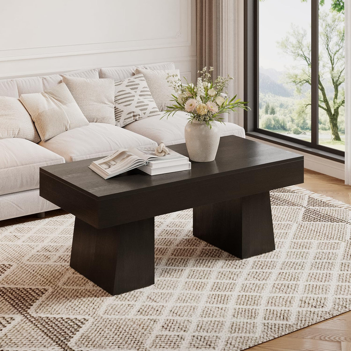 Black 47 Inches Wooden Coffee Table F746