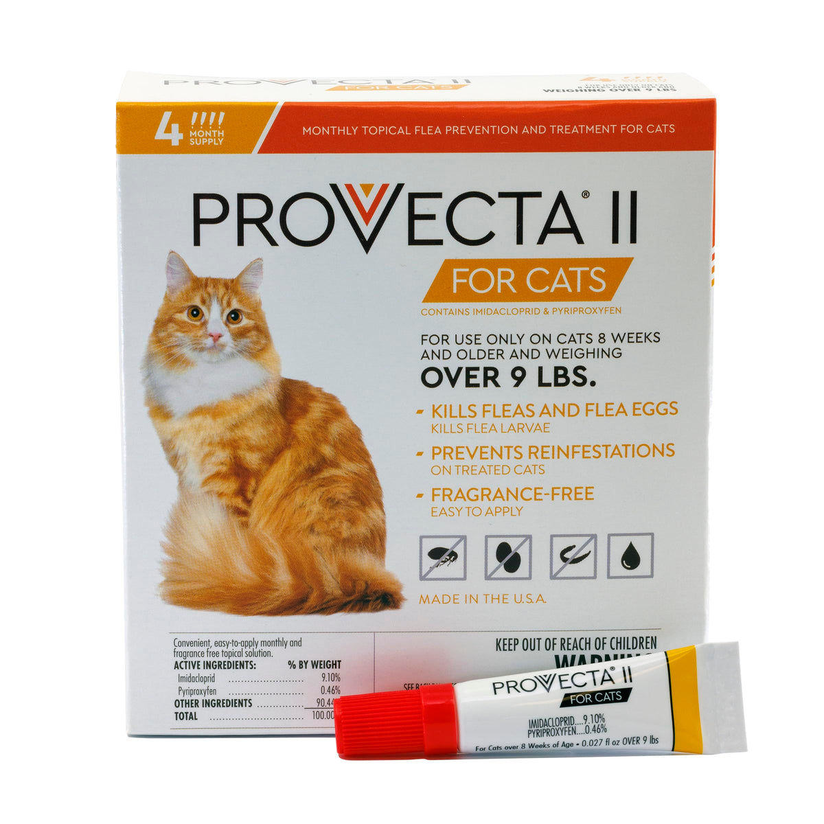 Flea Treatment for Large Cats Over 9 lbs, 4-Month Supply H81414