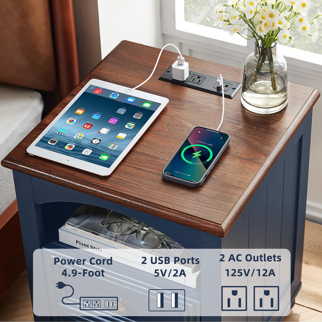 18" Nightstand with Charger Station S235