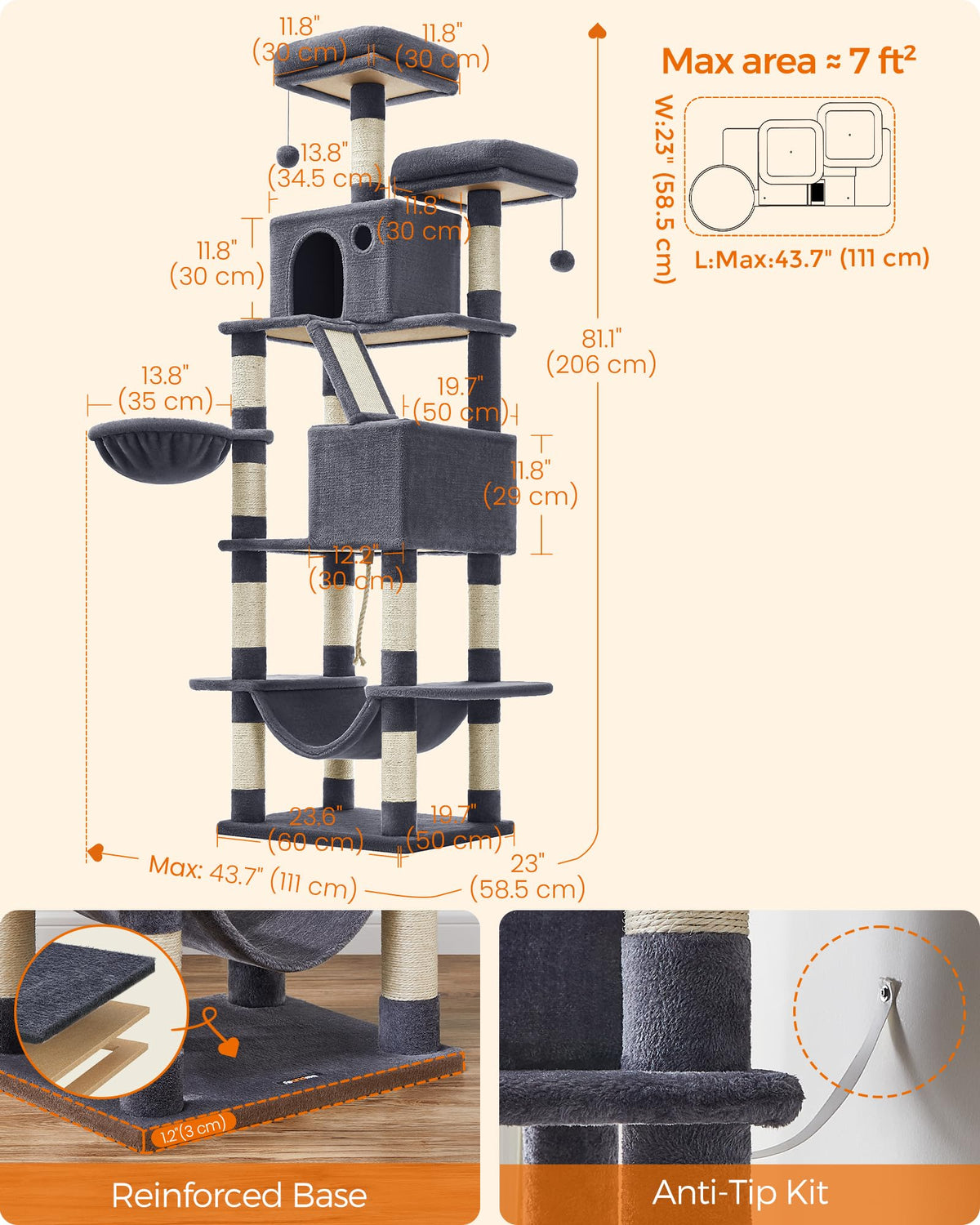 81.1-Inch Multi-Level Cat Tree Z24186