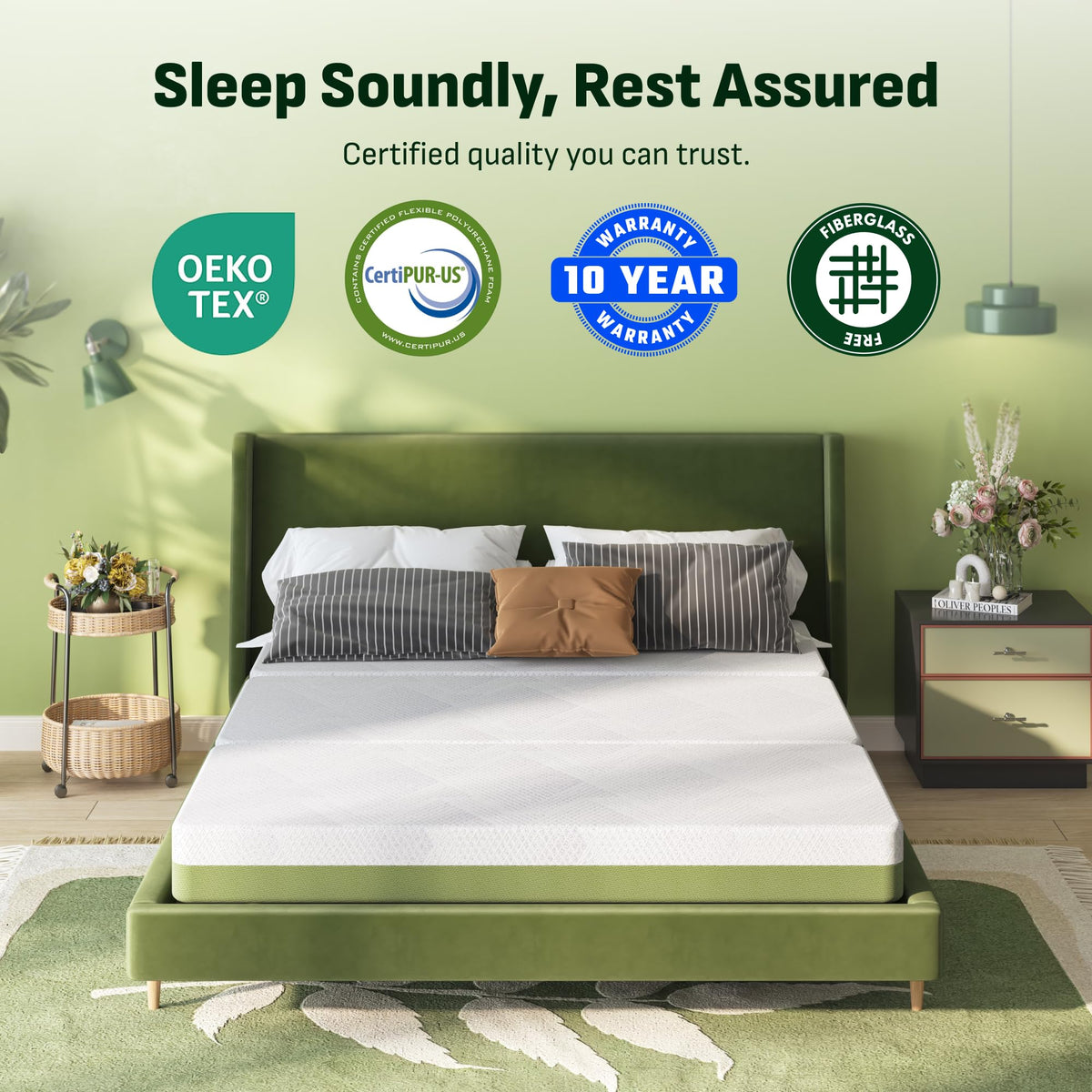 Tri-Fold Mattress Full 6 Inch Memory Foam V286474