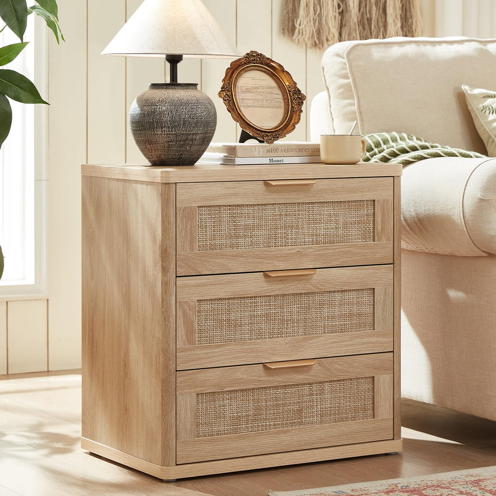 Rattan 23" Nightstands Set of 2 with Drawers O118679