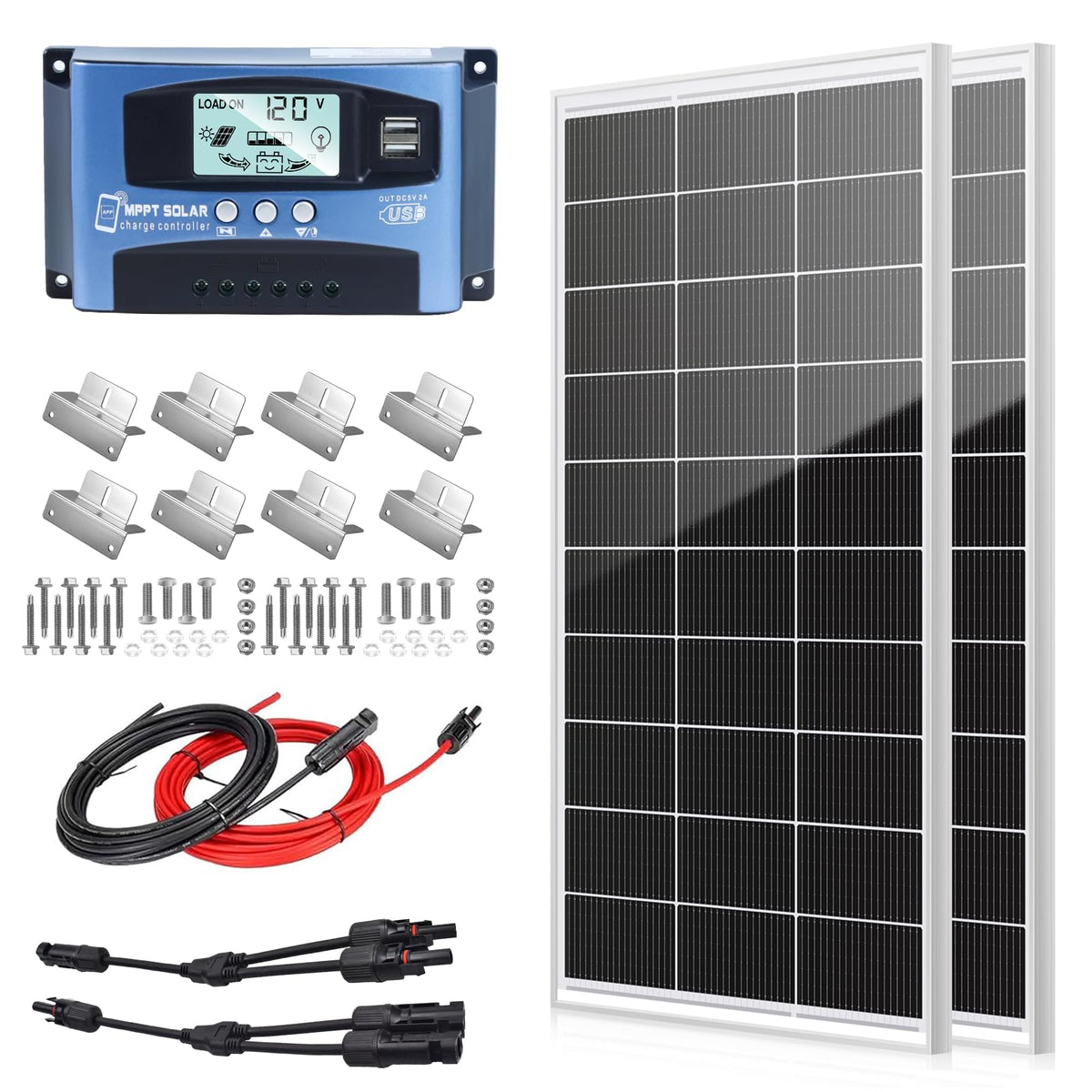 400 Watt Monocrystalline Solar Panel Kit with 30A MPPT Charge Controller L1457