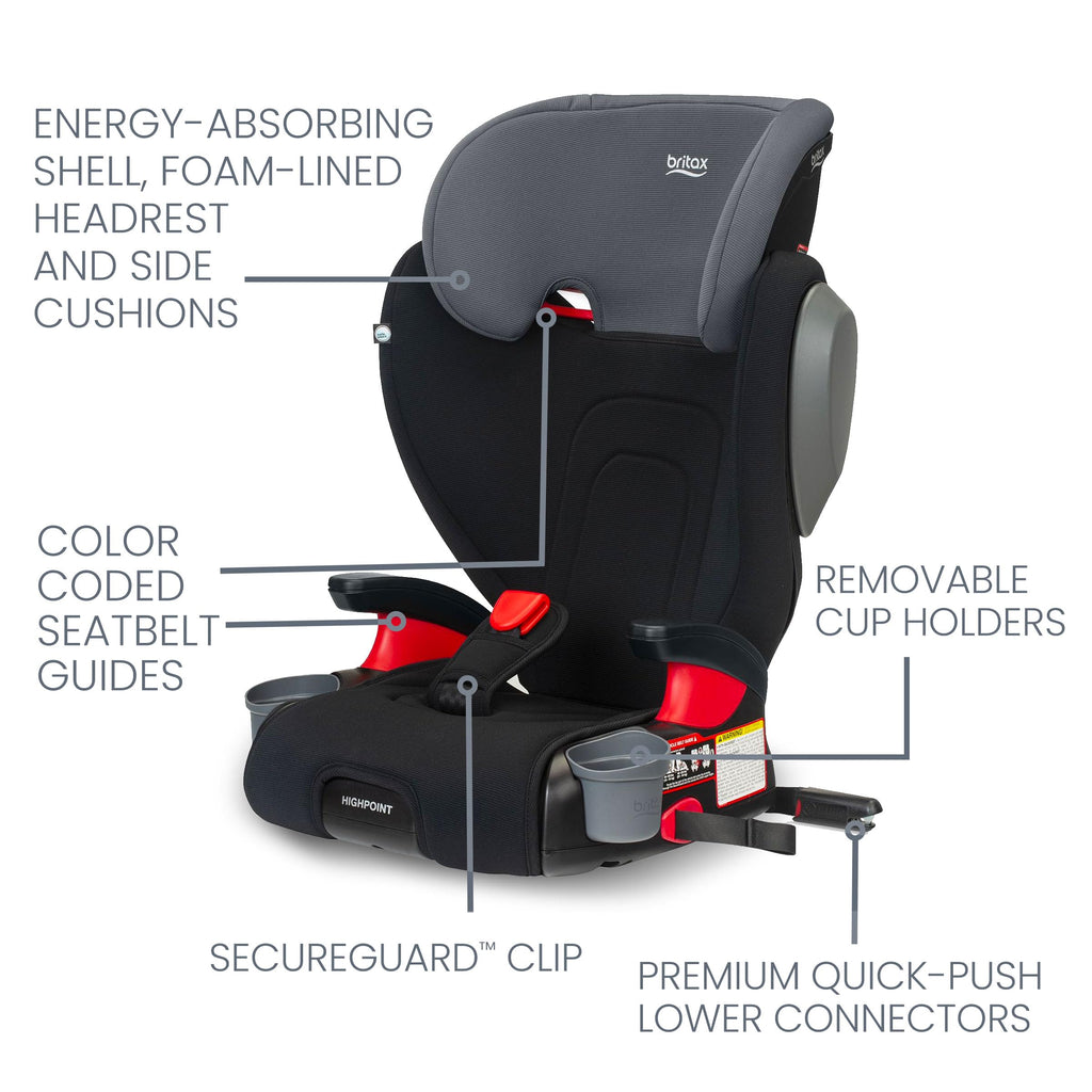 Black Backless Belt-Positioning Booster Seat B641