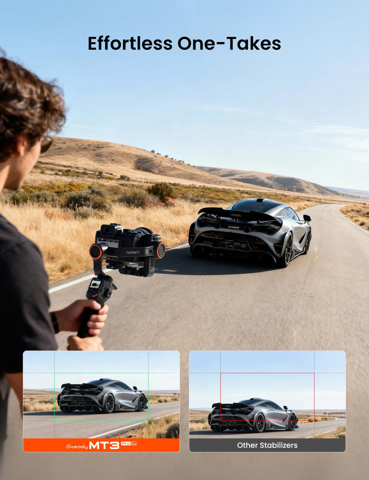 3-Axis Gimbal Stabilizer with AI Tracker and Detachable Touchscreen Control C4397