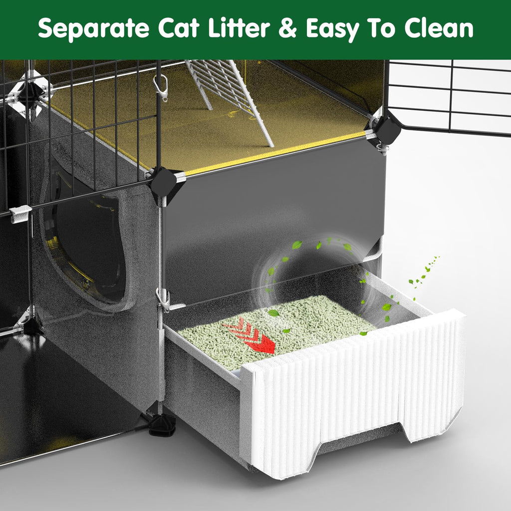 3-Tier Cat Cage with Litter Box A734