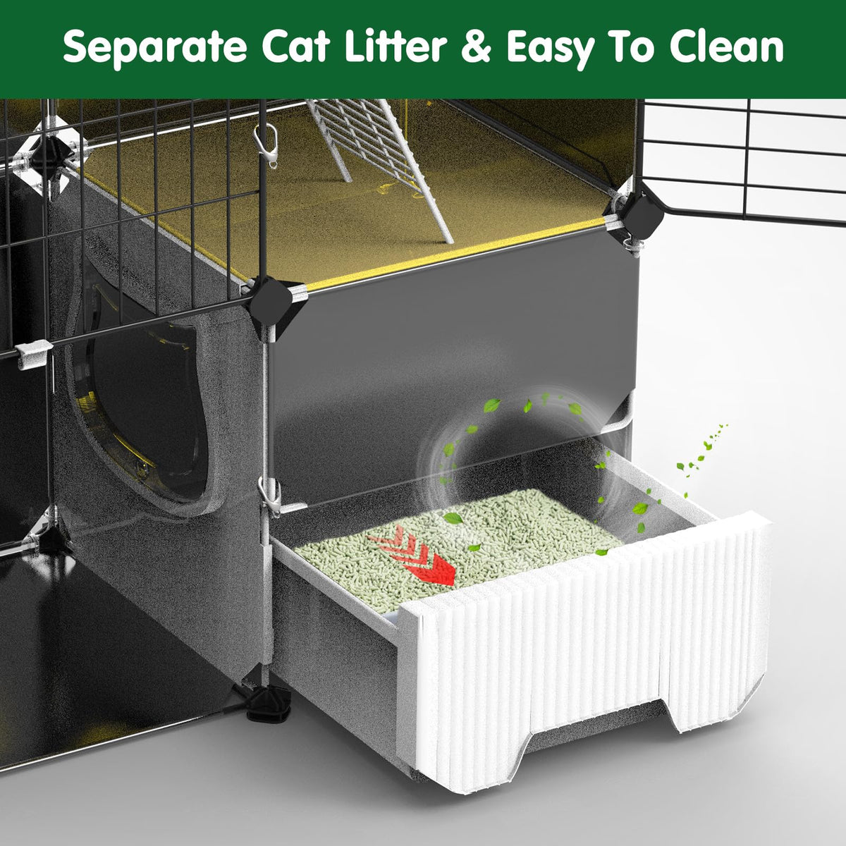 3-Tier Cat Cage with Litter Box A734