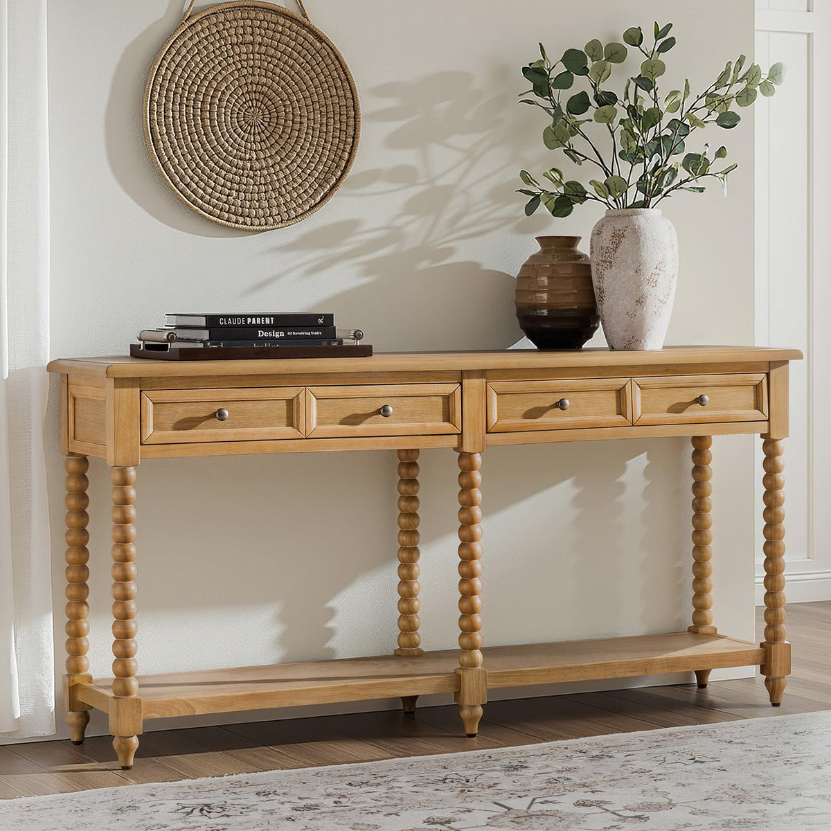 2-Drawer Oak Console Table I70560