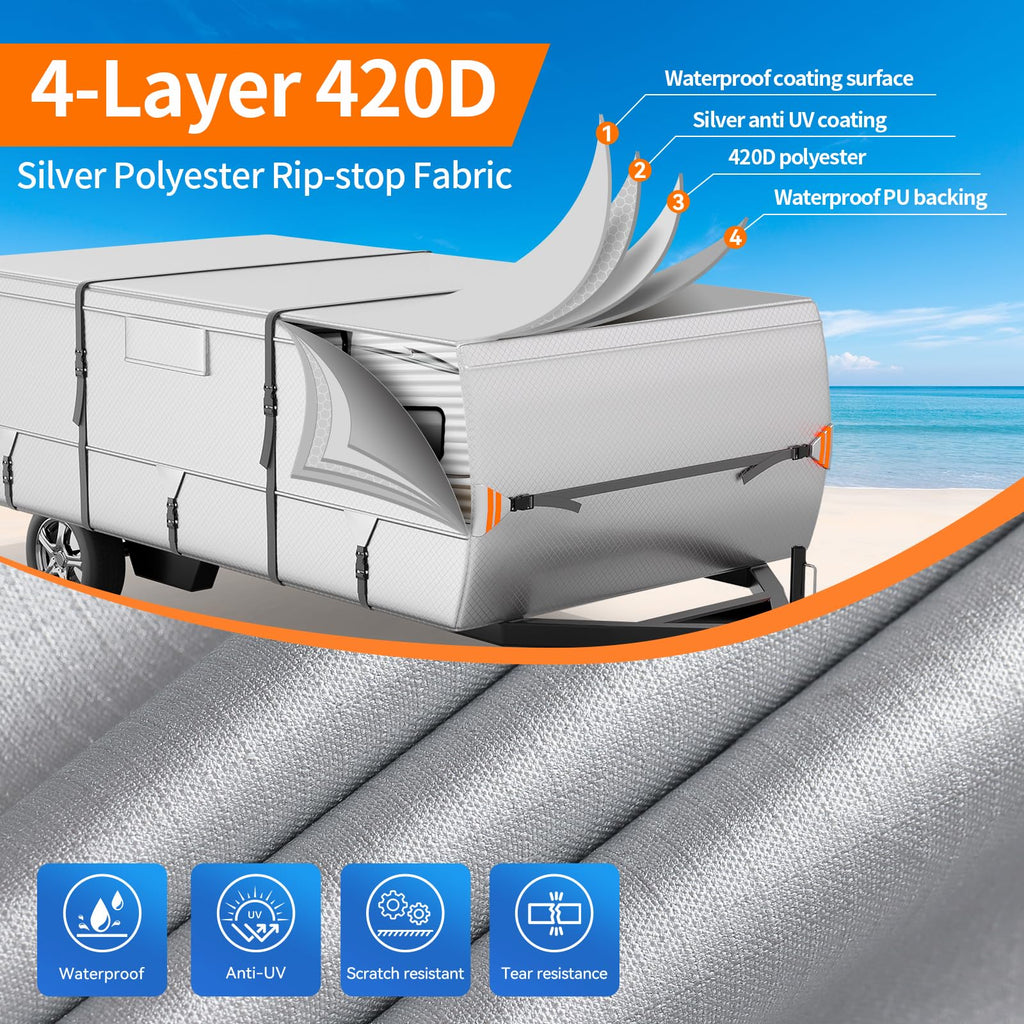 14'-16' Waterproof Oxford Fabric Camper Cover F98131