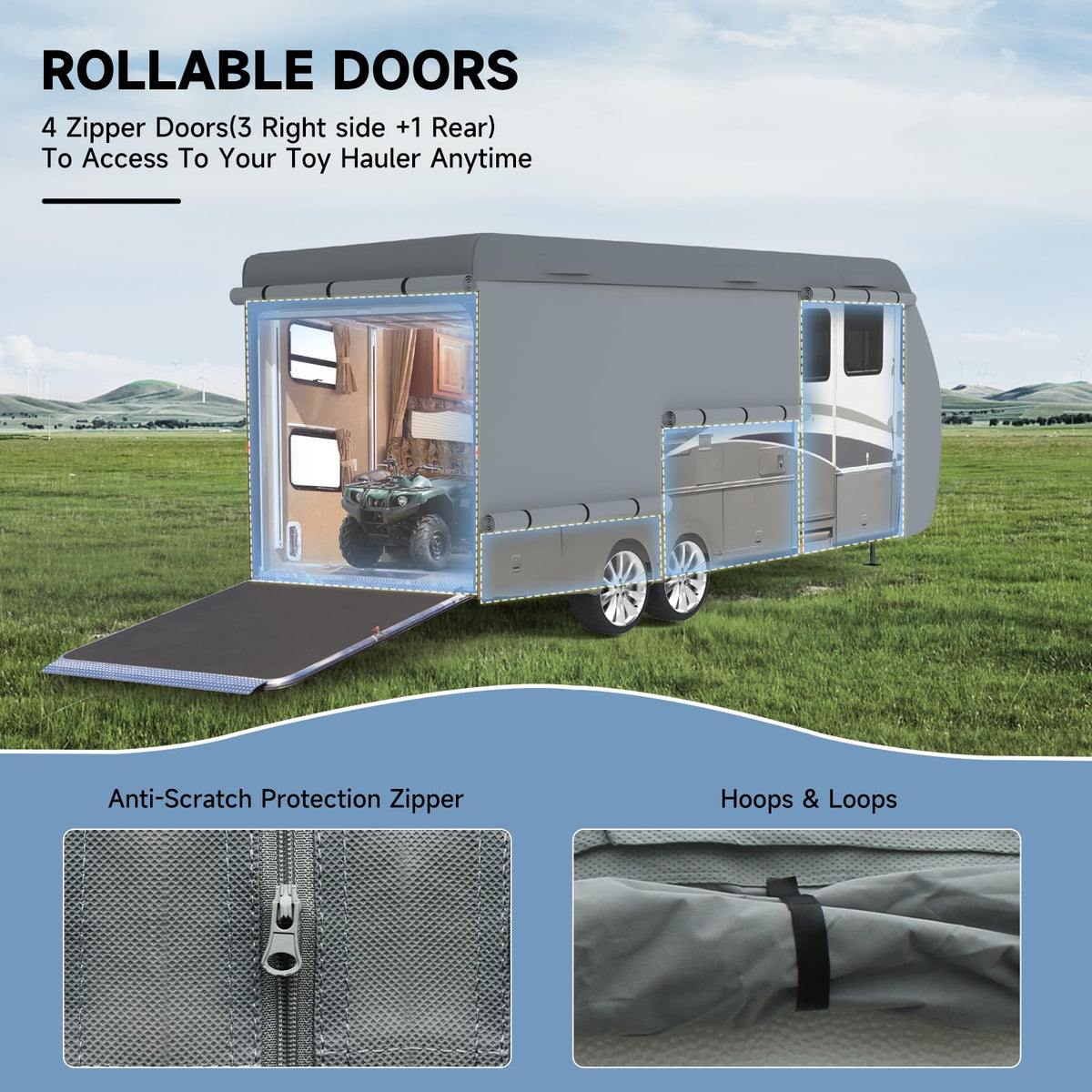 7 Layers Heavy Duty RV Trailer Cover Fits 14'-16' J70398