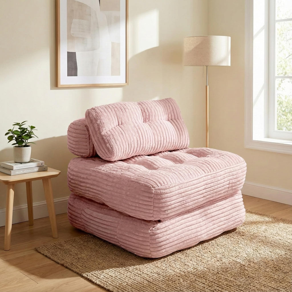 Pink Folding Sofa Bed O48991