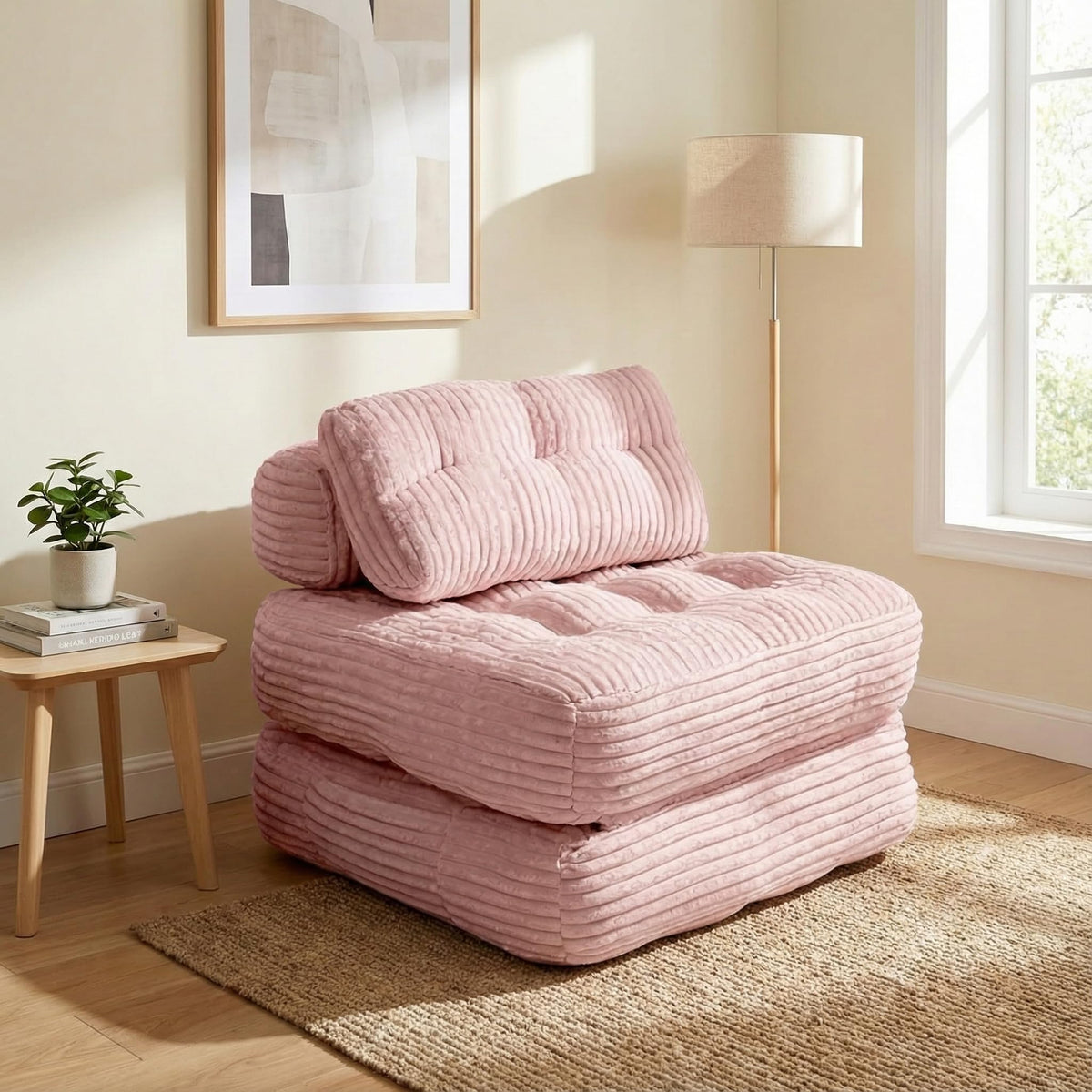 Pink Folding Sofa Bed O48991