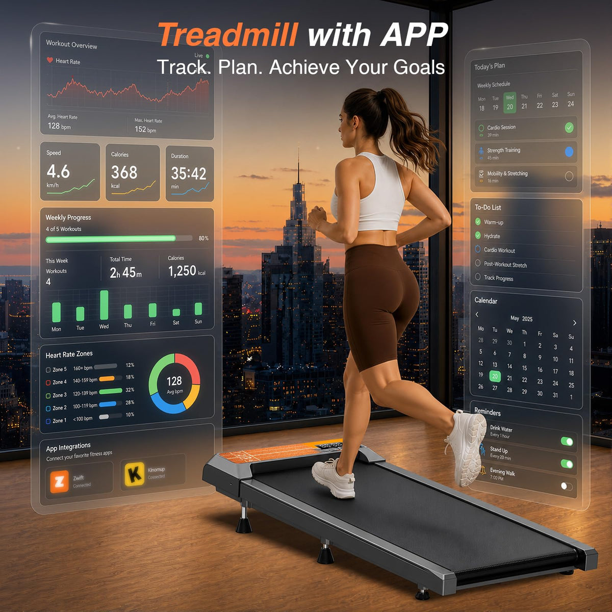 Walking Treadmill Pad with Adjustable 8% M480