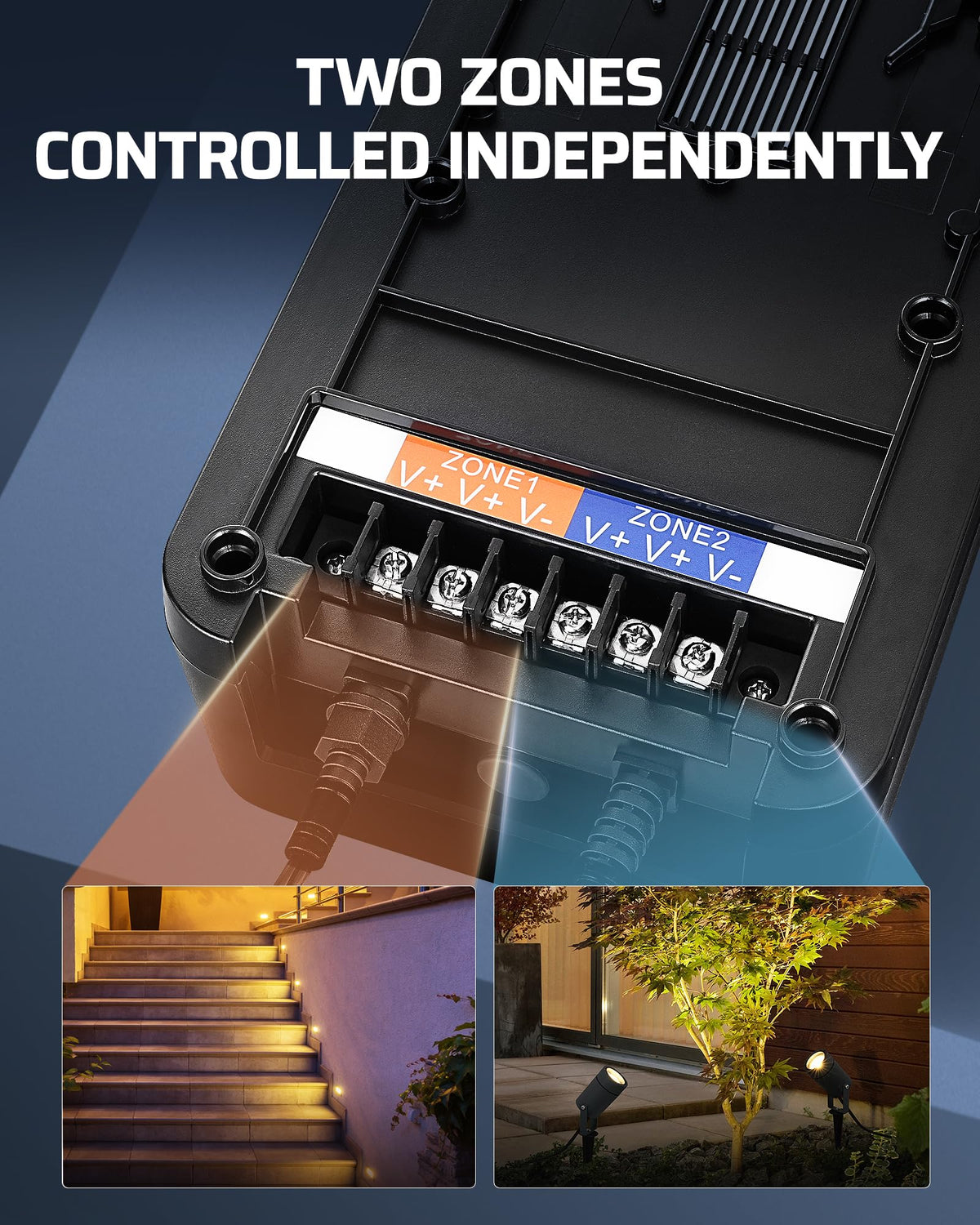 200W Low Voltage Landscape Transformer with 2 Zones E8630