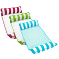 Light Blue, Lime Green & Burgundy/White Stripe 3-Pack Pool Float K2677
