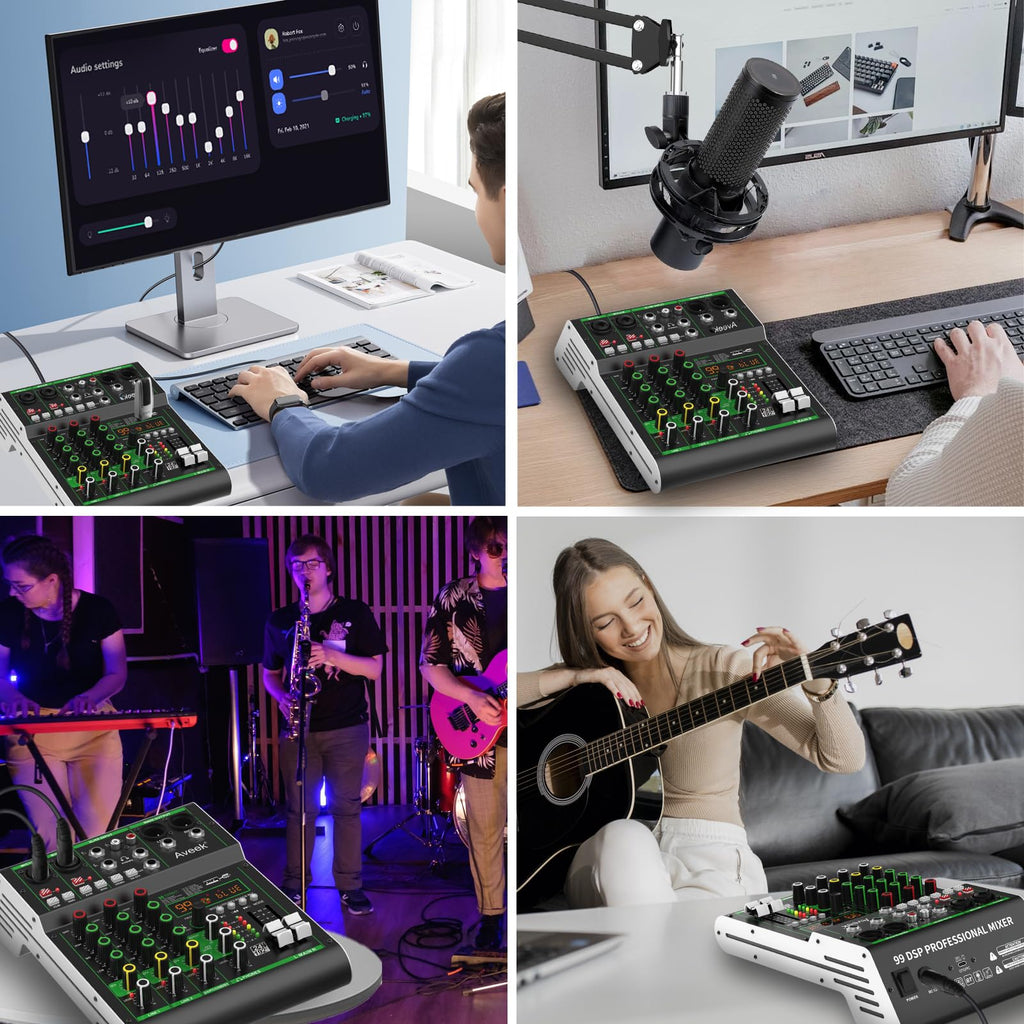 4 Channel Audio Mixer with Bluetooth and USB K8065