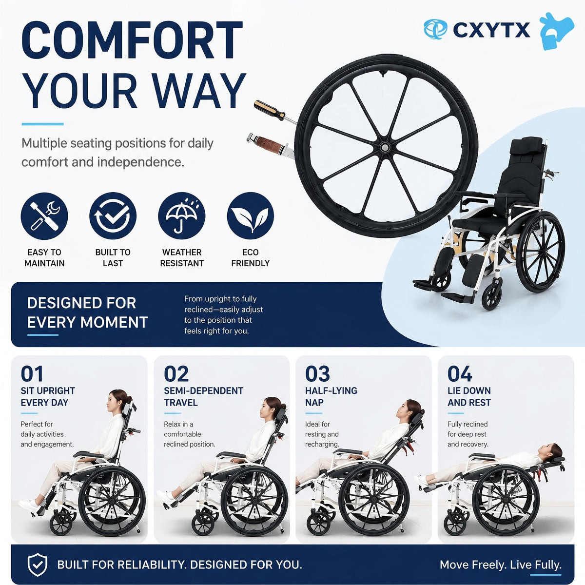 Folding Compact Wheelchair A4512