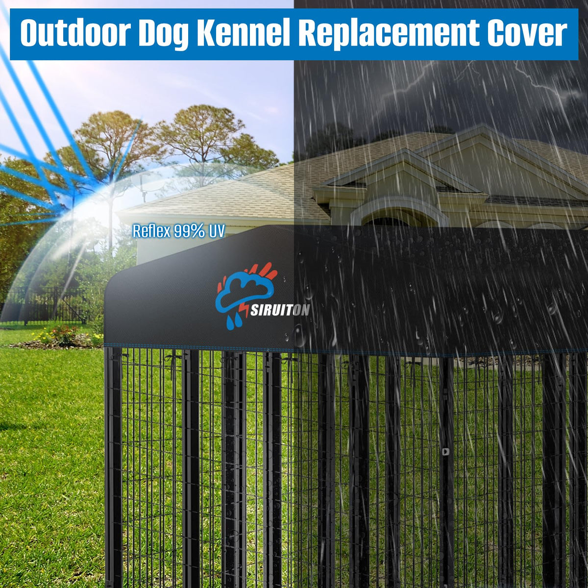 8x4FT Heavy Duty 600D Oxford Dog Kennel Replacement Cover A1966
