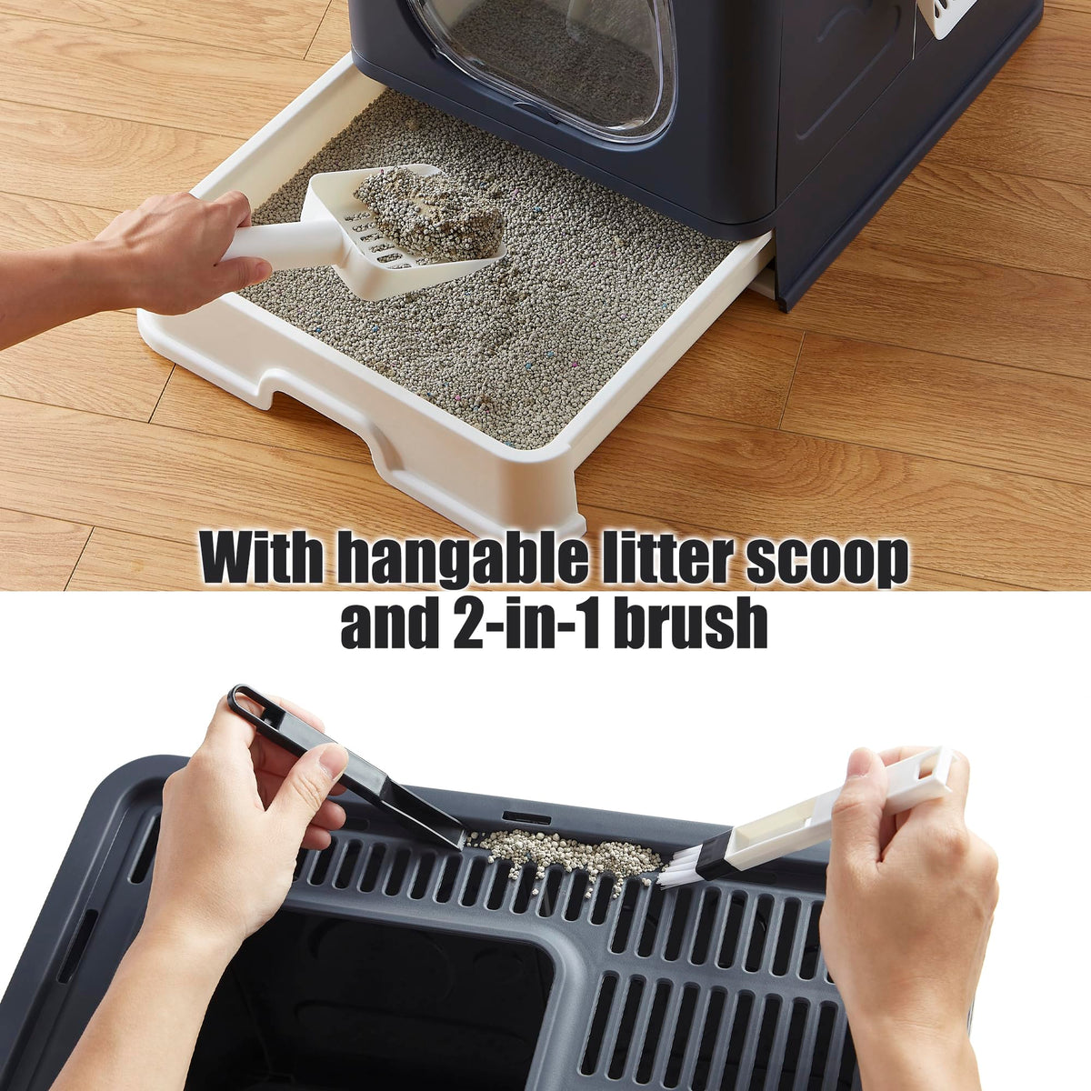 Enclosed Cat Litter Box with Lid and Scoop Z231