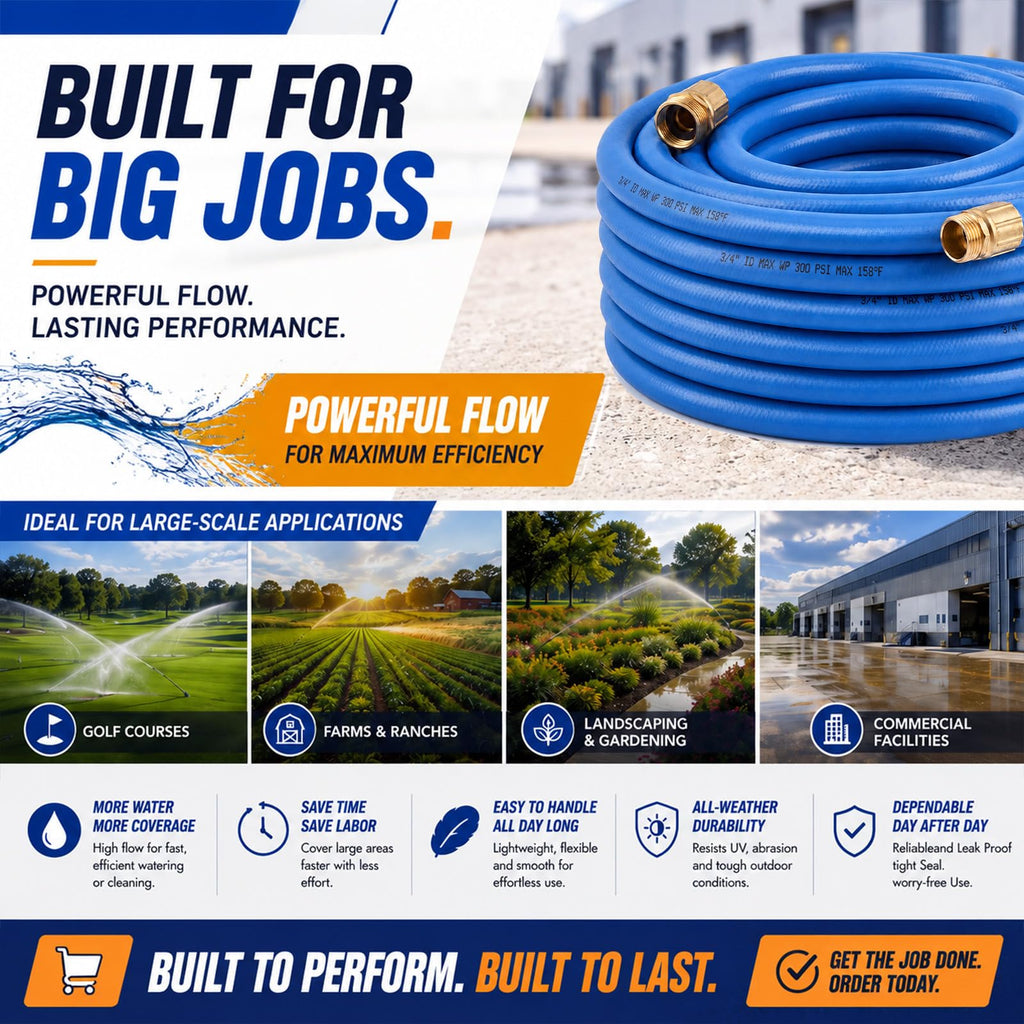 3/4" x 100 ft Lightweight Flexible Garden Hose T74378