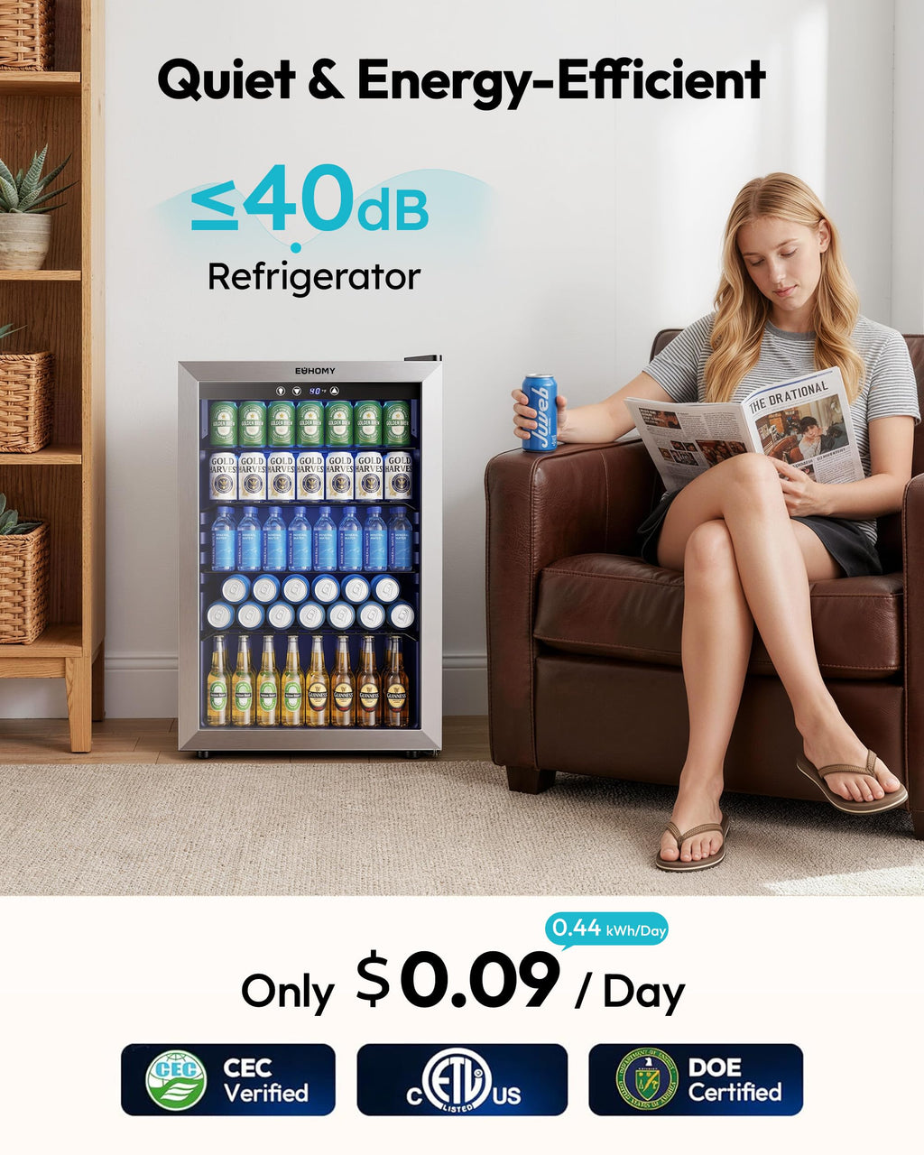 145 Can 4.5 Cu.ft Mini Fridge with Glass Door K2081
