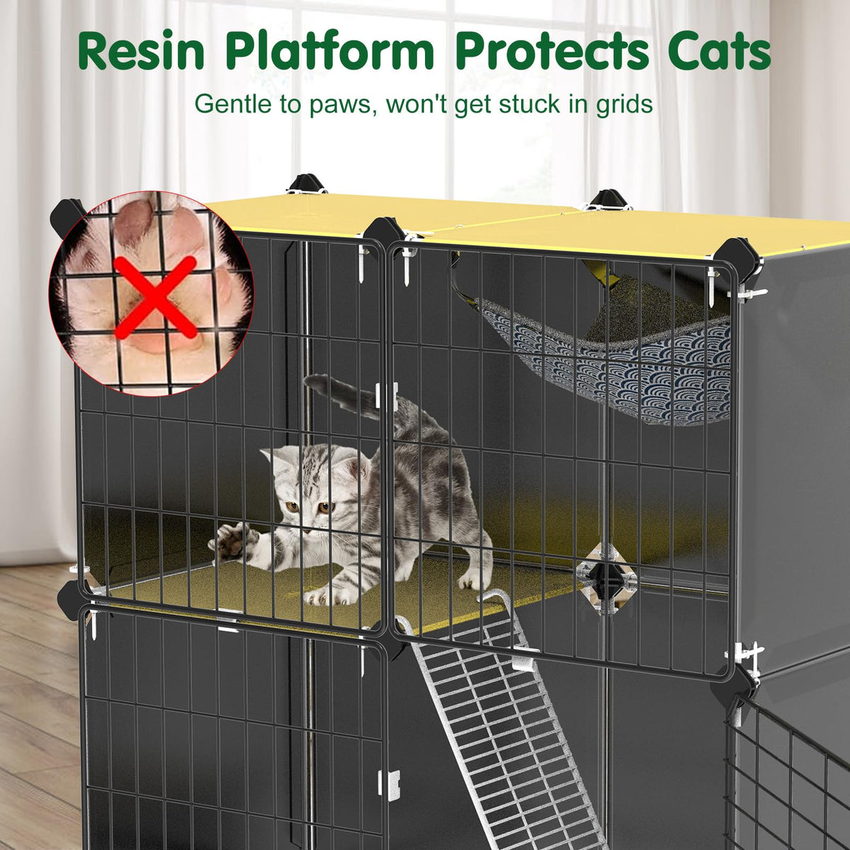 3-Tier Cat Cage with Litter Box A734