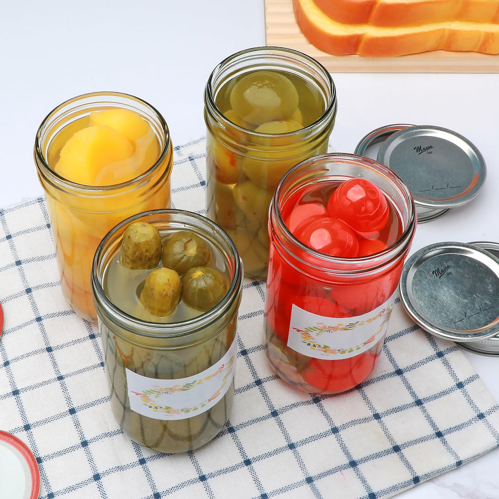 24 Pack 12 oz Mason Jars with Lids E703627