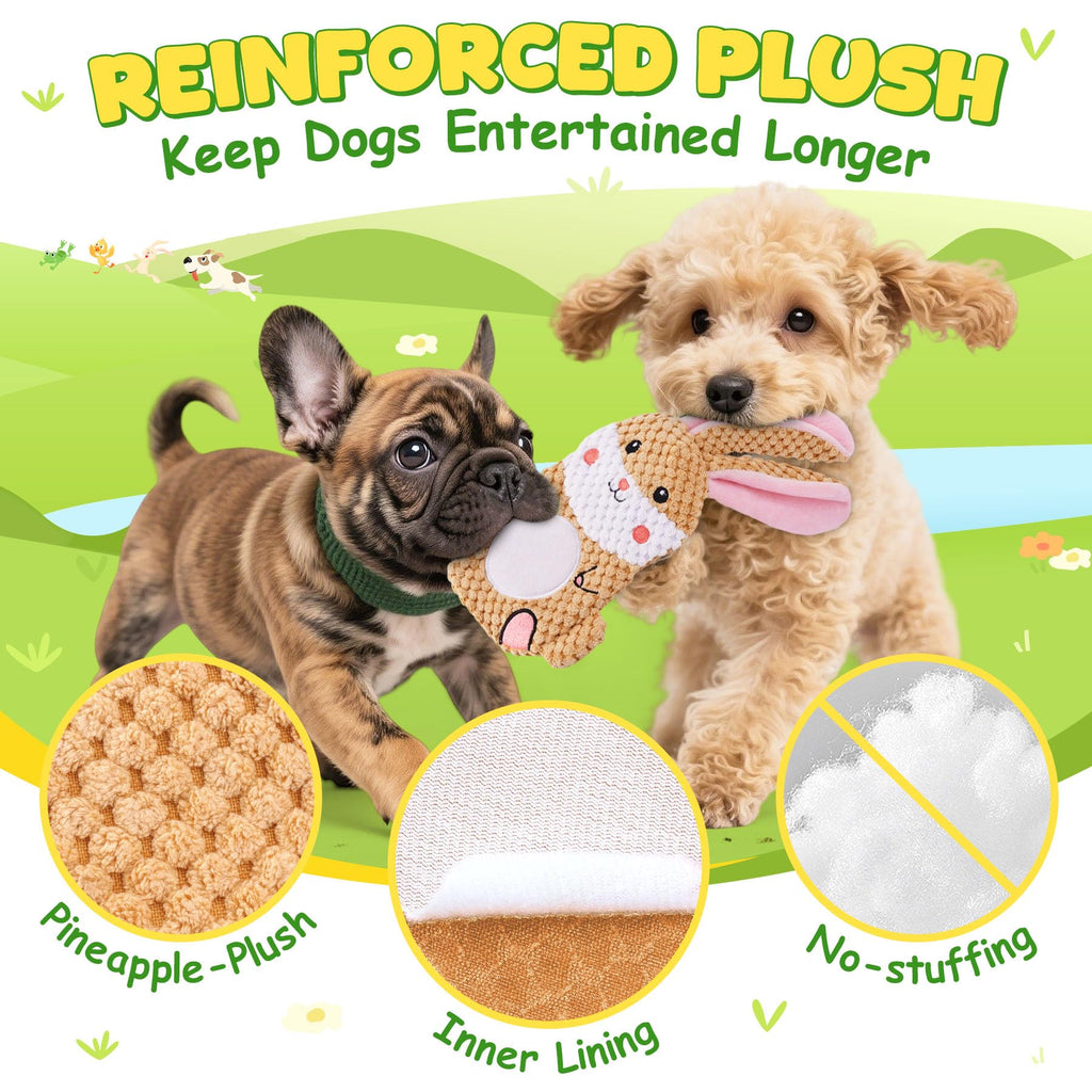 3 Pack No Stuffing Squeaky Crinkle Dog Toys L67418