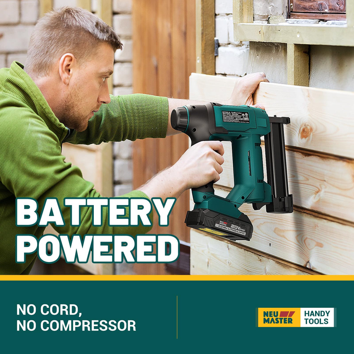Cordless 18 Gauge 2 in 1 Brad Nailer/Staple Gun with Battery R7545