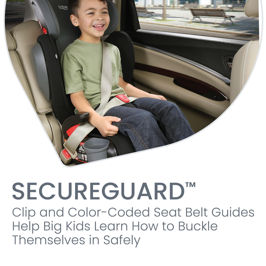 Black Backless Belt-Positioning Booster Seat B641