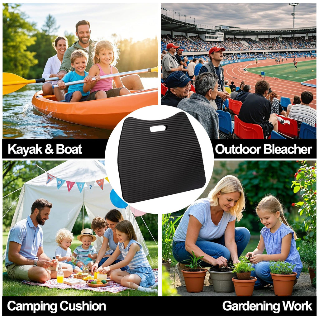 4 Pack Waterproof Portable Foam Stadium Seat Cushion with Handle Z809804