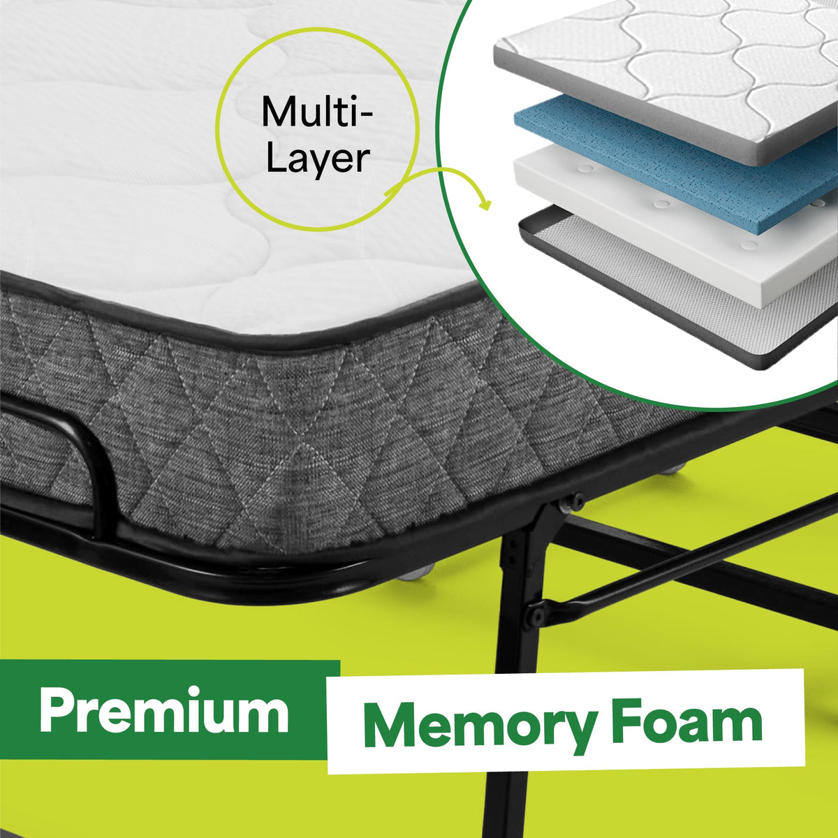 Folding Bed with Mattress Twin Size 5-inch Memory Foam K4944