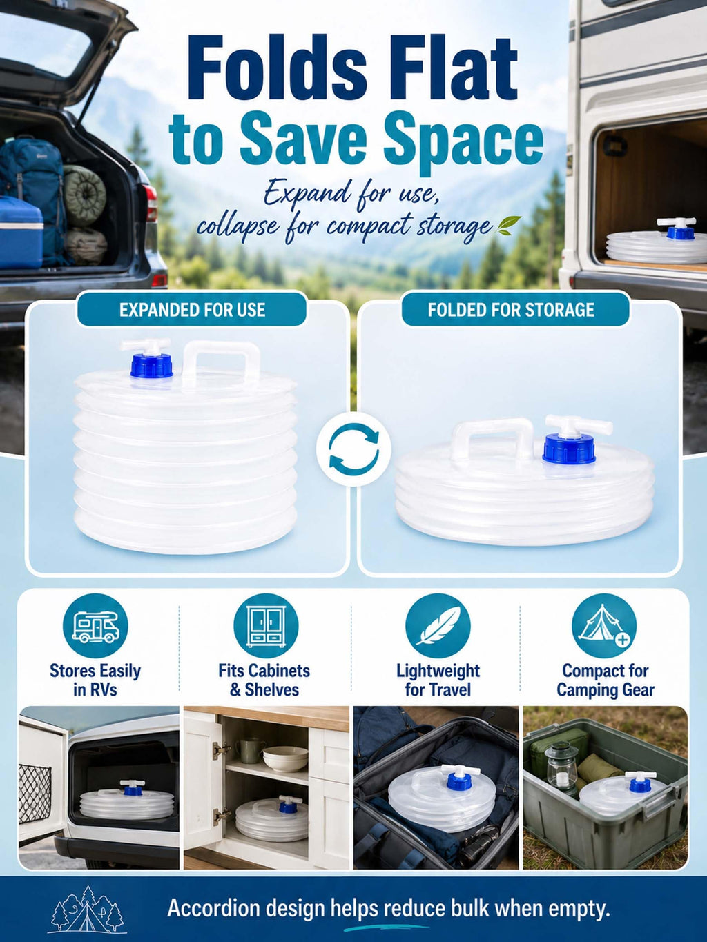 Collapsible 10L Water Container with Spigot I23060