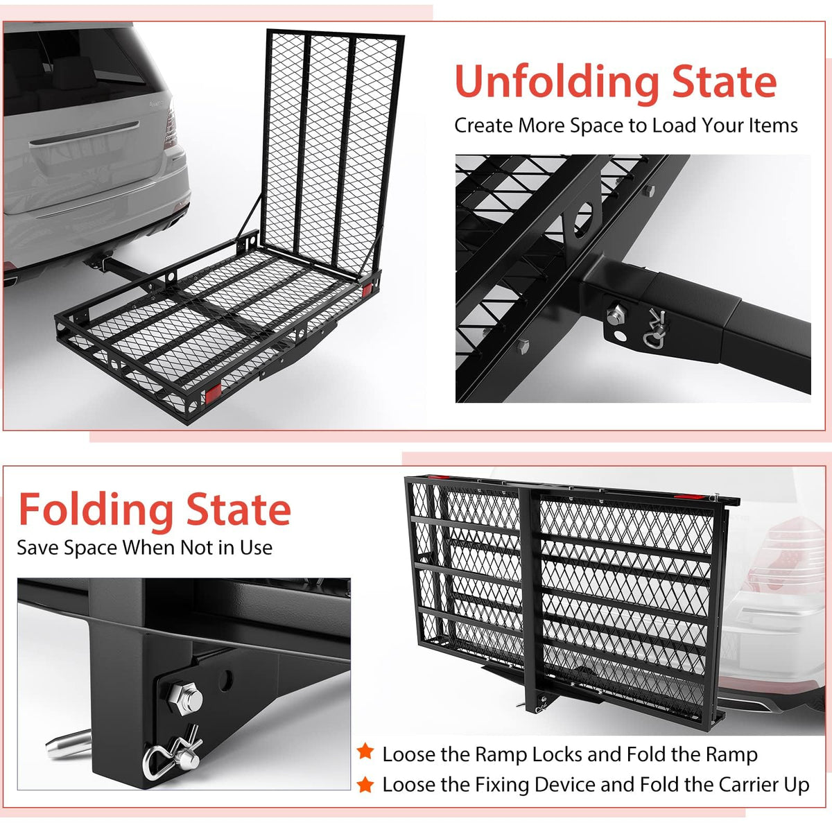 Hitch Cargo Carrier with Ramp F25204