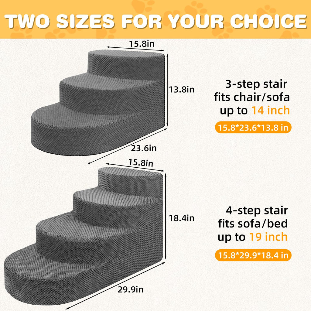 Grey 3 Steps Foam Dog Stairs R4242