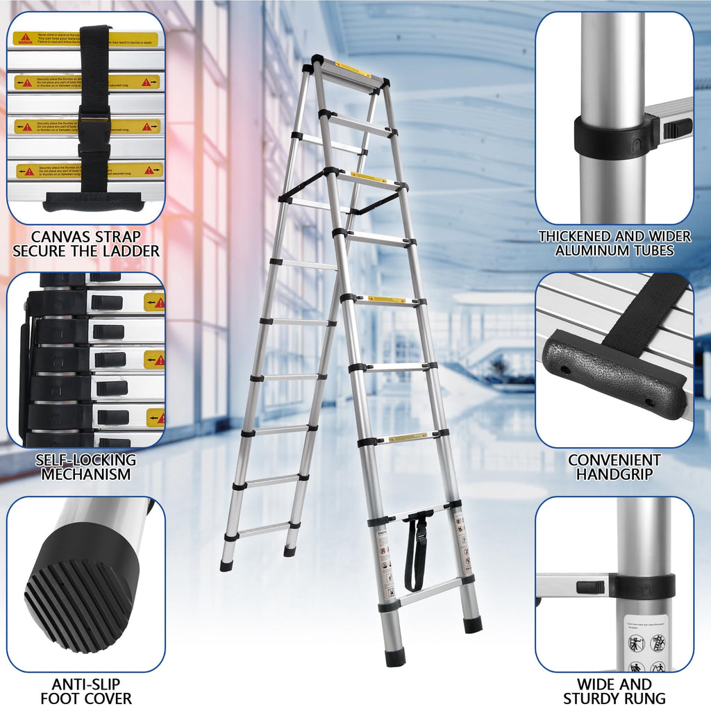 8.53 FT Aluminum Telescoping Ladder R346590