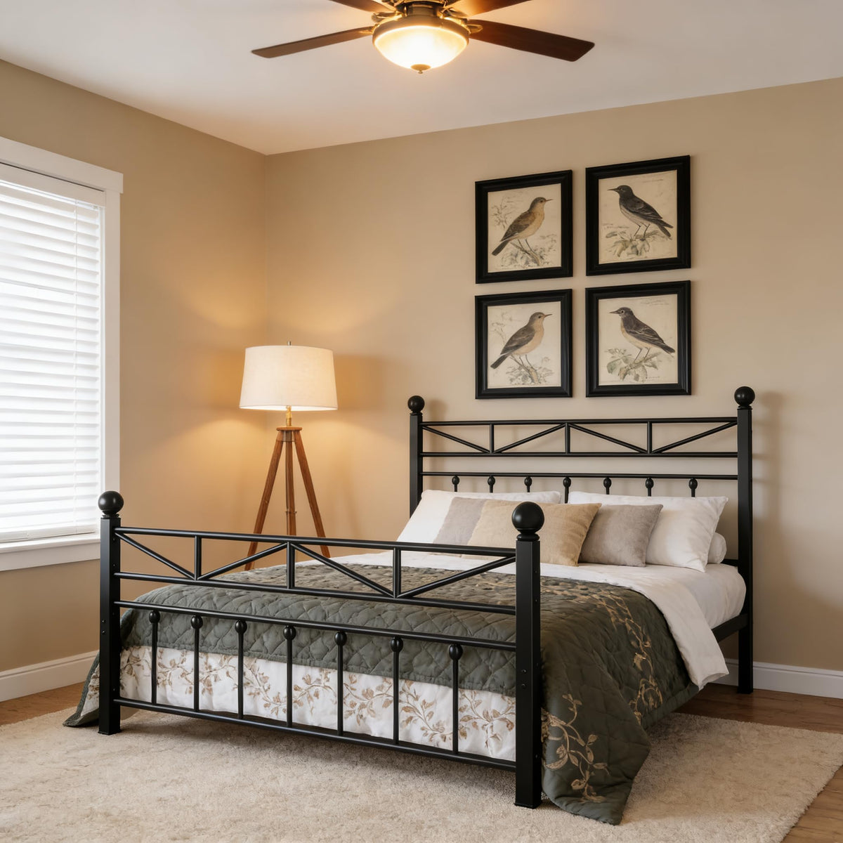 Black Queen Size Metal Bed Frame L1881