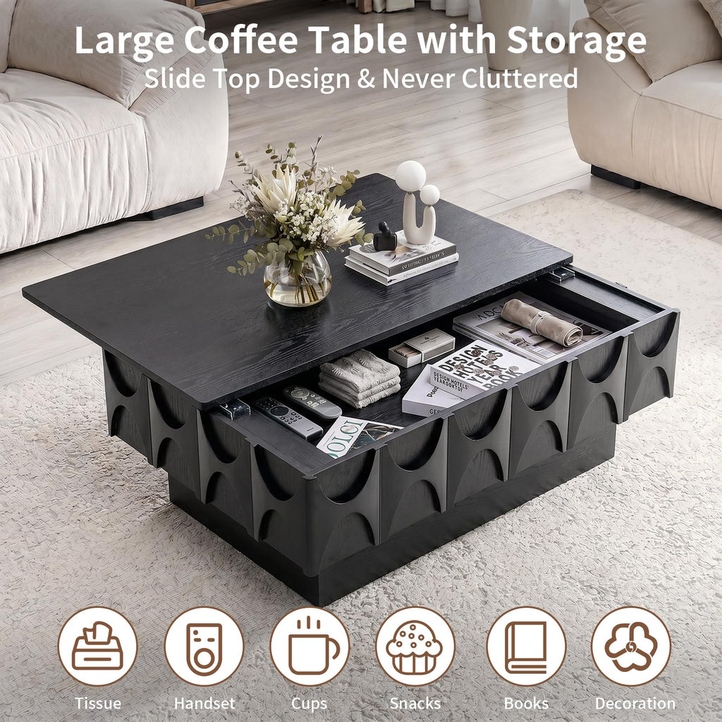 Black Coffee Table with Hidden Storage K22764