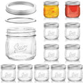 12 Pack 12 Oz Wide Mouth Airtight Glass Mason Jars Z173800