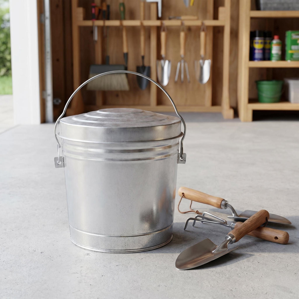 Galvanized Steel Storage Can with Locking Lid G781