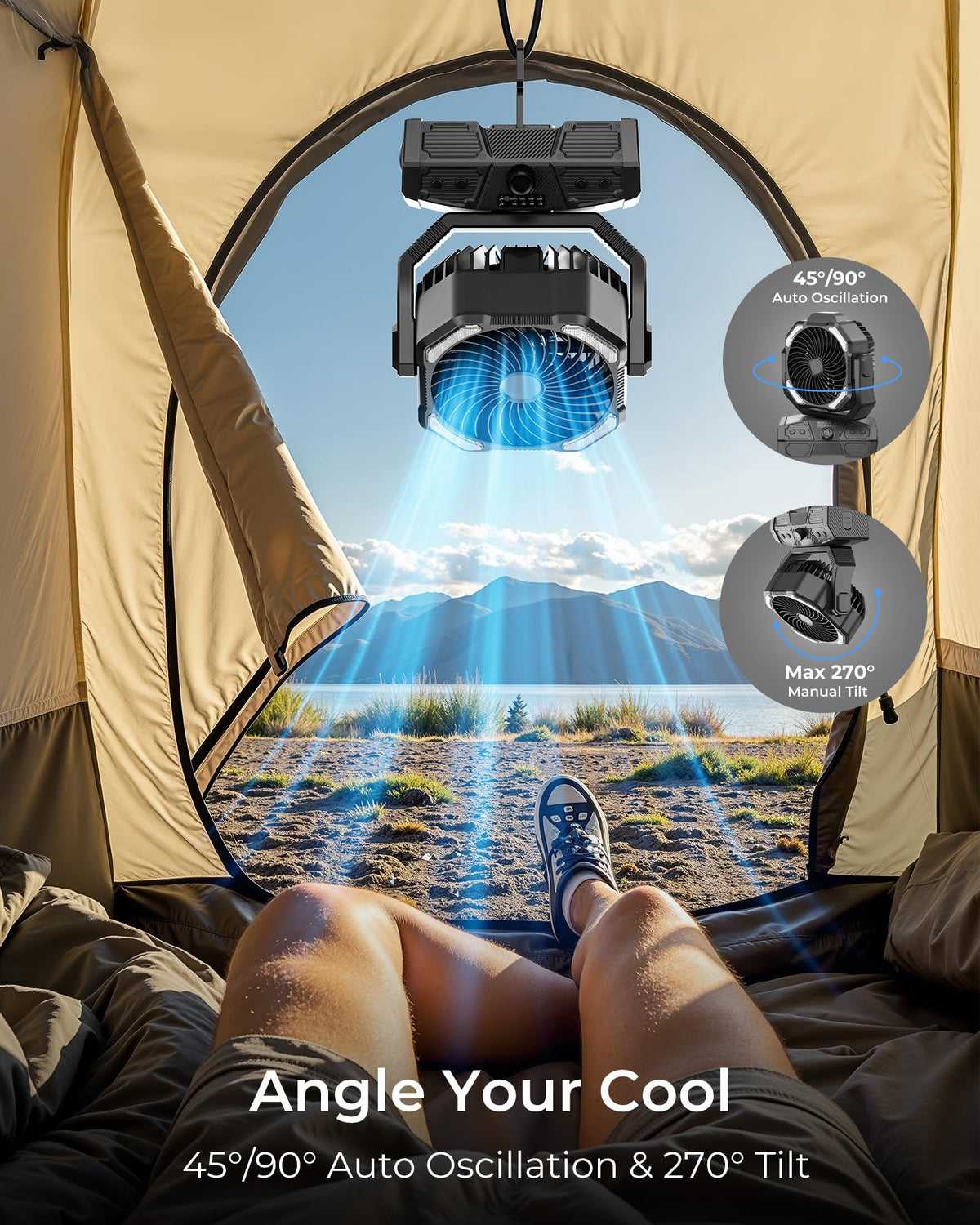Portable Camping Fan with Remote Y8355