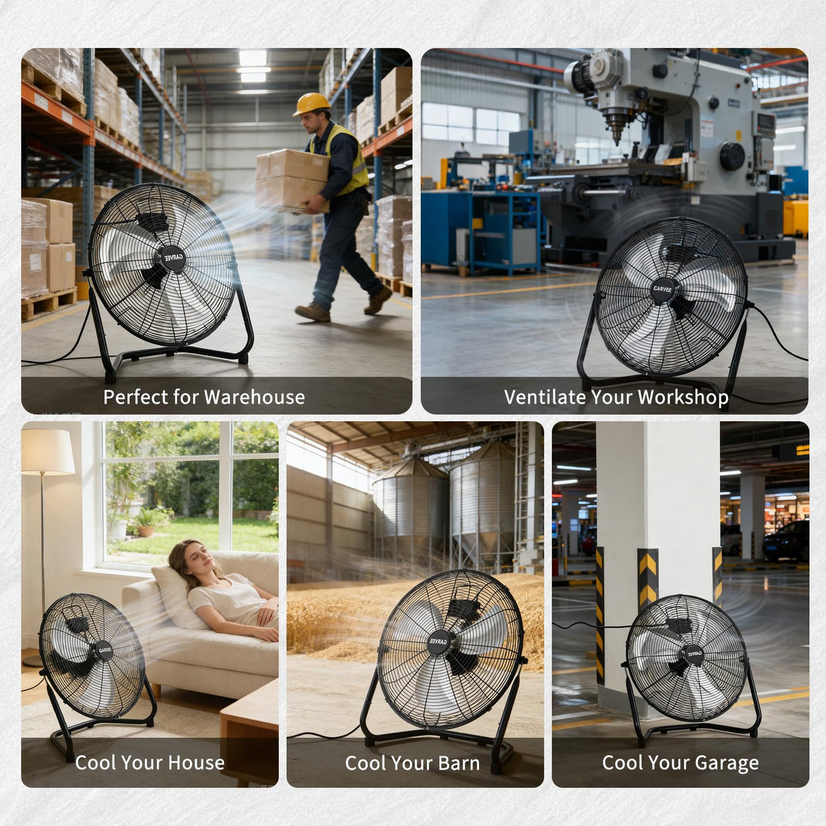 20-Inch 3-Speed Metal Floor Fan A872993
