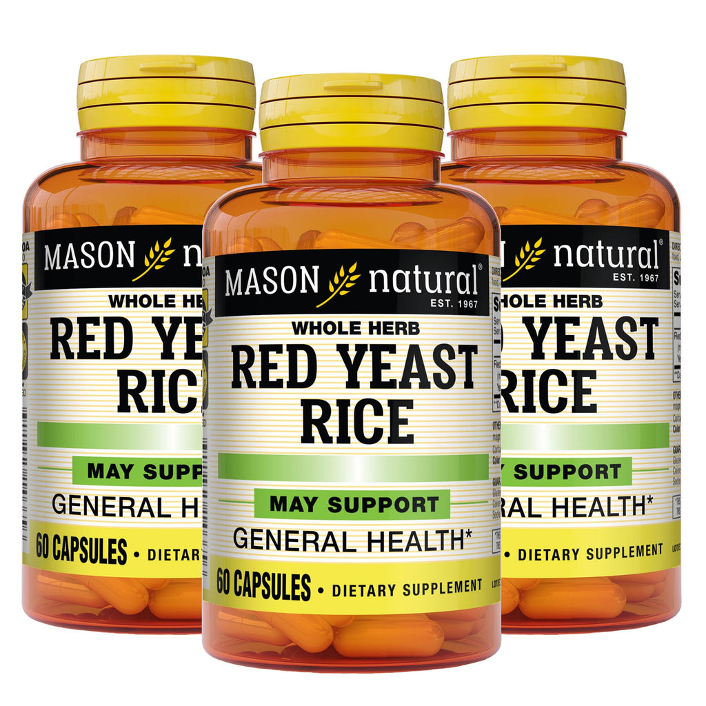 Red Yeast Rice Herbal Supplement 60 Capsules Pack of 3 Q85312