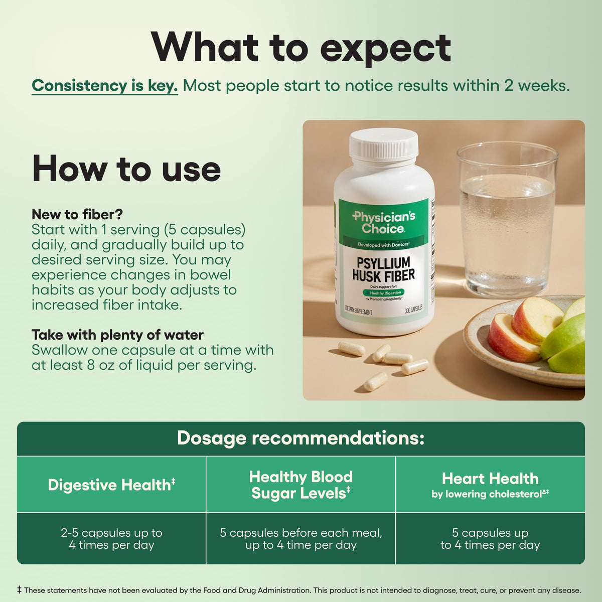 Vegan Psyllium Husk Fiber 300 Capsules H182