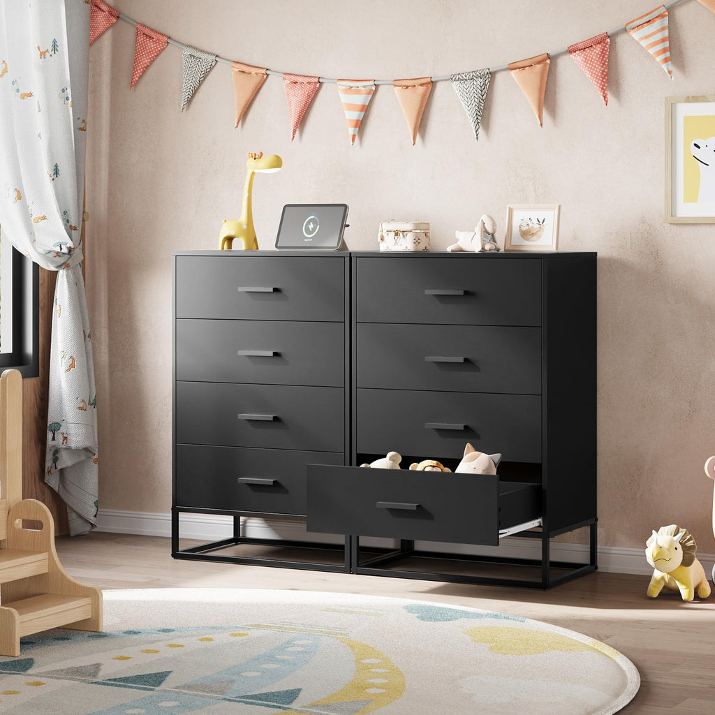 Black 4 Drawer Wooden Dresser S911227