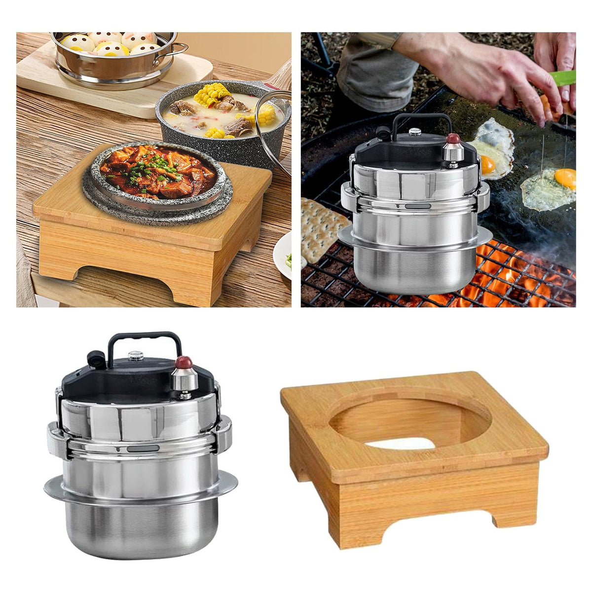 Small Pressure Cookers with Wooden T129